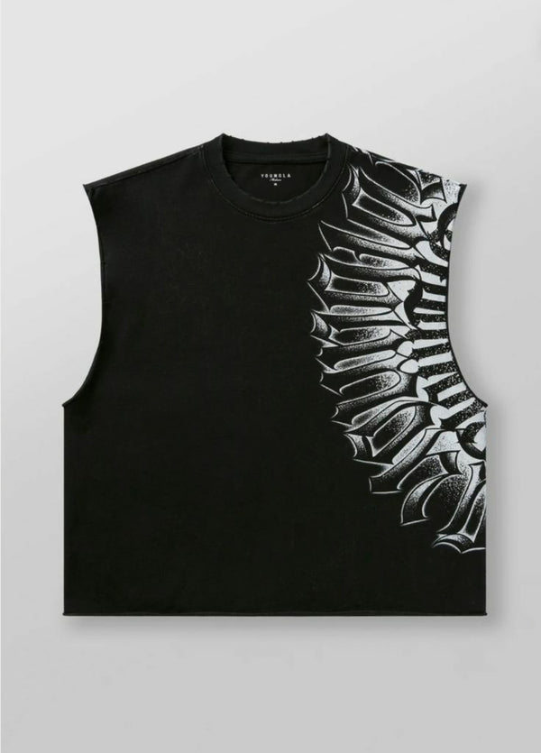 Gothic Bone Graphic Muscle Tee